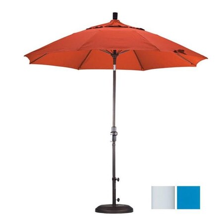 California Umbrella California Umbrella GSCUF908170-5401 9 ft. Fiberglass Market Umbrella Collar Tilt - Matted White-Sunbrella-Pacific Blue GSCUF908170-5401